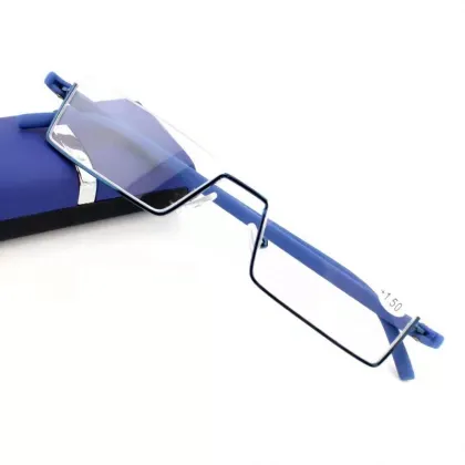 Metal Half-Frame Reading Glasses - Classic Fashion Unisex Eyewear