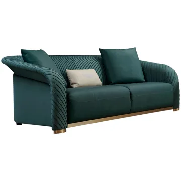 high end genuine leather curved luxury sofas