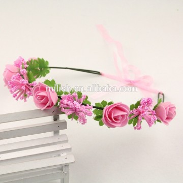 FG-0005 wholesale bridal wedding artificial wicker flower garland/ flower head wreath