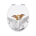 MDF Toilet Seat Soft Close in dog pattern