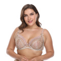 Soutien-gorge à armatures en résille imprimé léopard grande taille