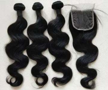 Cheap Sew In Brazilian Body Wave Human Hair Bundles and Frontals, Virgin 9A India Hair Wavy Black Hair Extensions