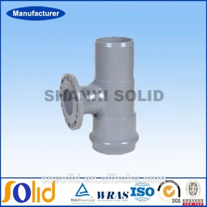 Rubber Ring Joint PVC flange spigot faucet reducing tee