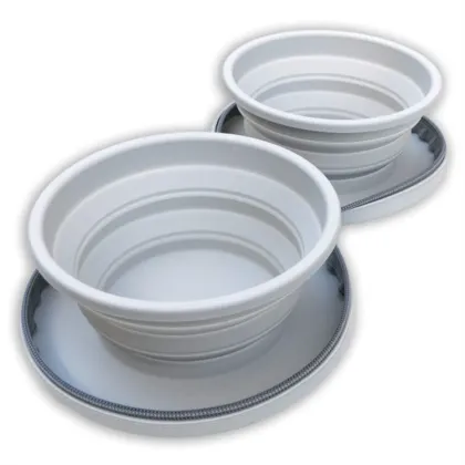 Eco-Friendly Silicone Double Bowl Plate Pet Feeder & Travel Bowl