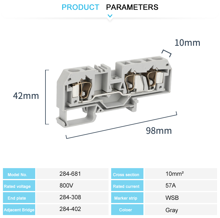 din mount feed through terminal block