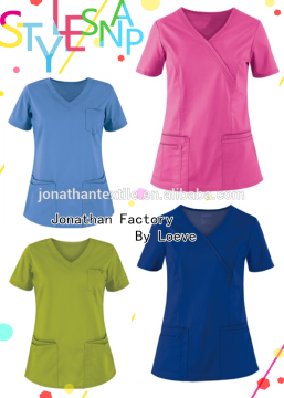 various fashion neck hospital staff medical scrub TOP ONLY /nurse uniform
