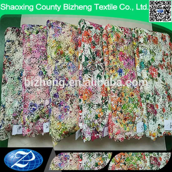 Wholesale african guipure lace digital print fabric for lady dress