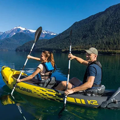 INTEX Explorer K2 Kayak - 2 Person Durable Inflatable Paddle Boat (0.75mm PVC)
