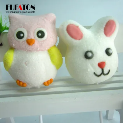 Hot sell handmade bunny rabbit shape marshmallow lollipops candy