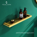 Single-Tier Wall-Mounted Bathroom Organizer: Shampoo Storage, Towel Rack, and Hanging Shelf