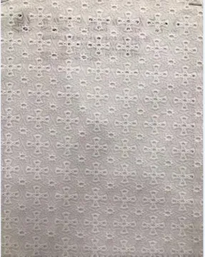 White Crosses Cotton Embroider Fabric