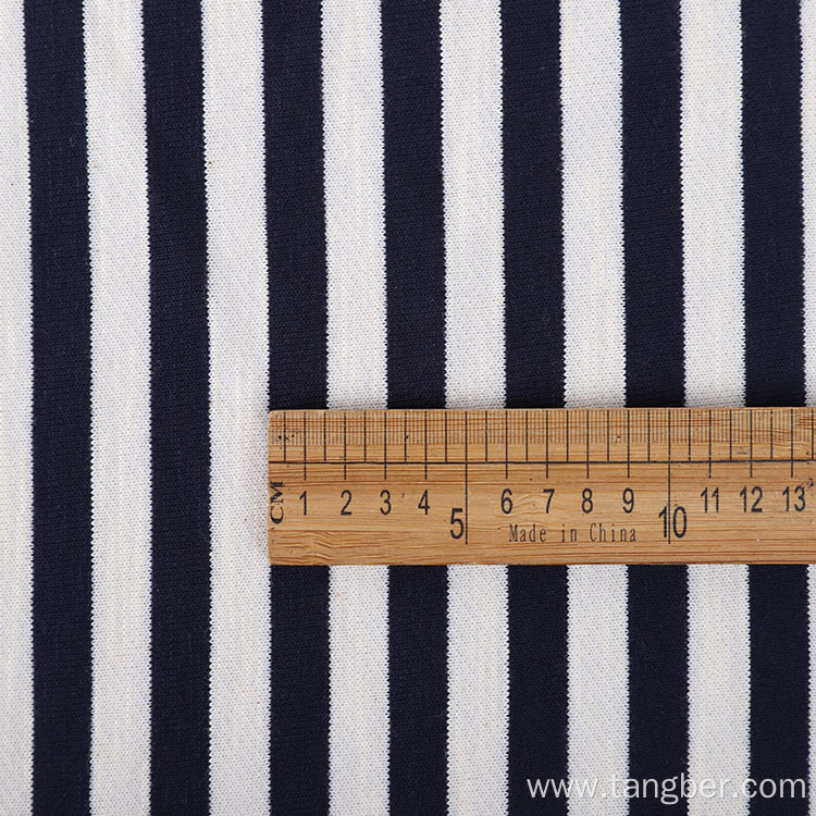 Black White Stripe Hoodie French Terry Fabric