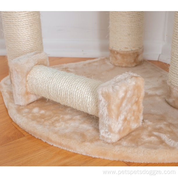 Wood Cat Tree Cured Sisal Posts Scratching