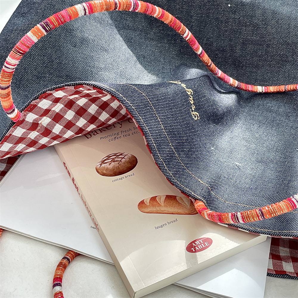 denim canvas tote bag