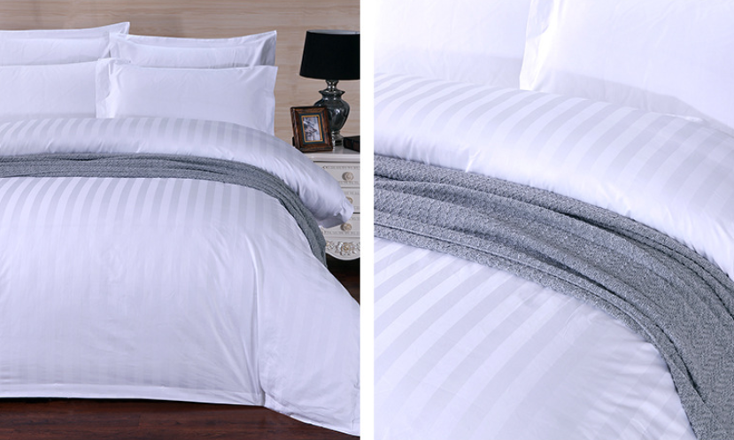 Luxury White Stripe 5 Star Hotel Bedding Sets