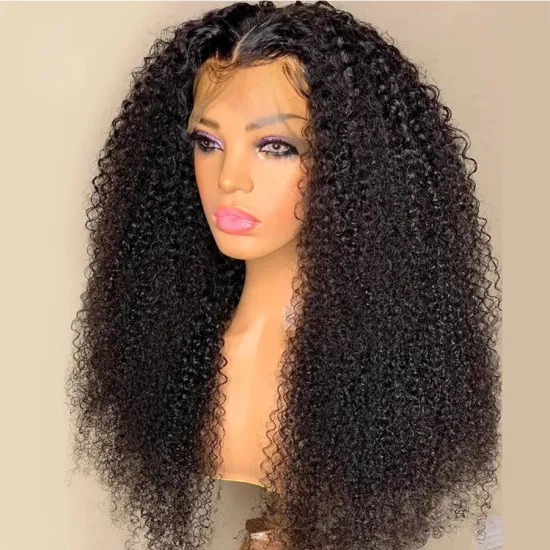 black women Indian Remy Hair Wig 13*4 frontal Wholesale Virgin Lace Closure afro Wig 13x4 lace frontal kinky curly wig