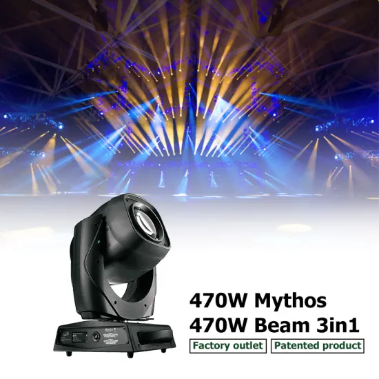 Professional Stage DJ Disco Lights: 470W Beam 3-in-1 LED Spider Mythos Moving Head Lighting System