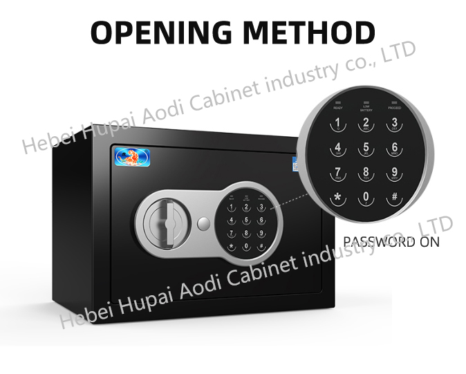 electronic safe open menthod：password or emergency key