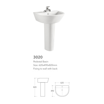 fuente de llenado de lavabo de cerámica independiente