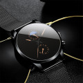 Ginevra minimalista orologio sportivo casual in pelle nera semplice analogico da polso da uomo orologi da polso di marca cinese Guangzhou all&#39;ingrosso