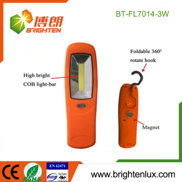 Factory Wholesale 3*AAA Battery Powered ABS Plastic Material High Power Portable 3watt Cob led Work Light with Hook and Magnet