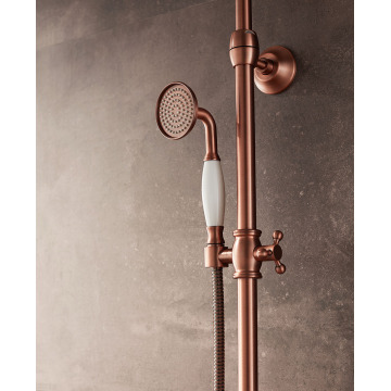 Red Ancient Bronze Shower Faucet Set