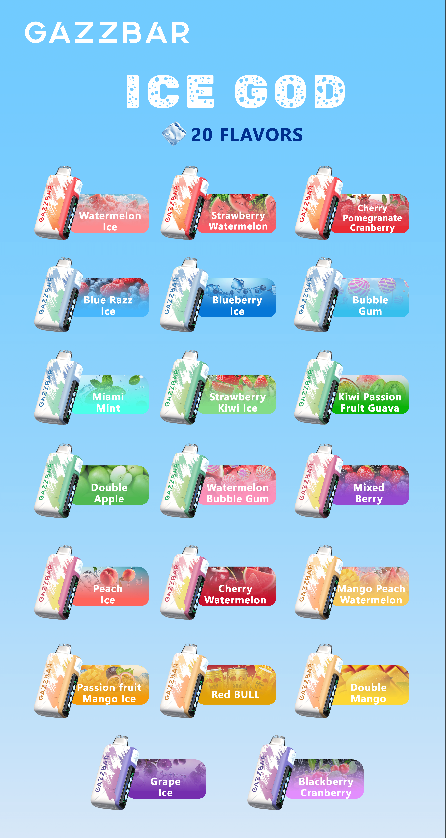 Gazzbar 50000 Puffs flavors Gazzbar 50000 Puffs flavors