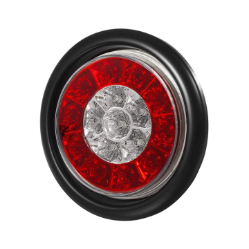 4 Inch Round 16LED Rubber Grommet Tail Lights for RV Trailers and Trucks