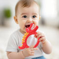 Inel de dentitie din silicon din dinozaur Jucarii de dentitie linistitoare pentru bebelusi