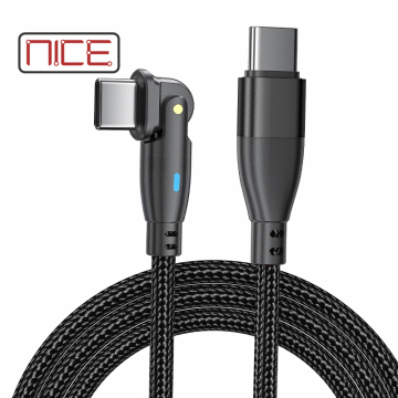 180 stopni 60W szybkie ładowanie USB-C do USB-A LED kabla ładowania