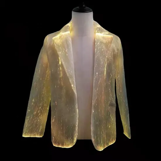 Light Up Plus Size Men's Hooded LED Fiber Optic Baseball Jacket for Parties