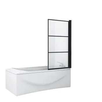 Folding Bathtub Shower Screen for Black Matt Shower Room Cabin