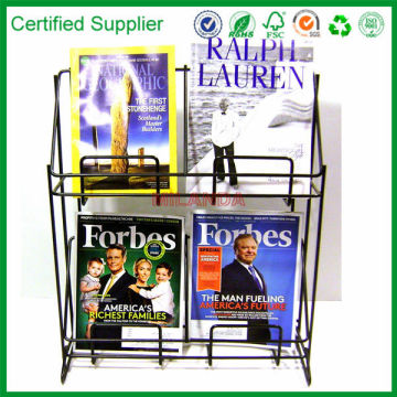 2 Tier Wire Counter Top Black Literature Books Magazines Brochures Display Rack