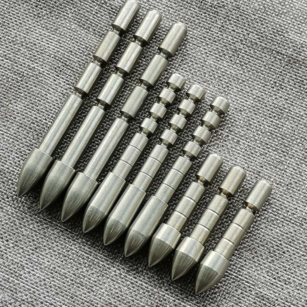 DIY 100 140 175 Grain Stainless Steel Bullet Point Tip For ID 5.2 mm Arrow Shaft Broadheads Arrow Heads Accessories Archery Bow