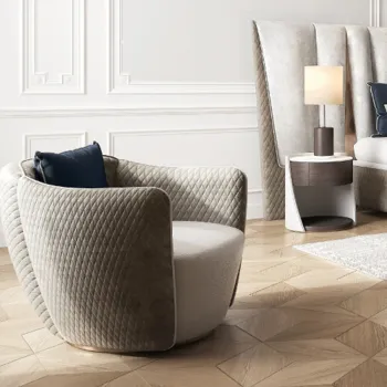 MOYI Light Luxury Living Room Furniture: Italian Negotiation Chair and Single Sofa