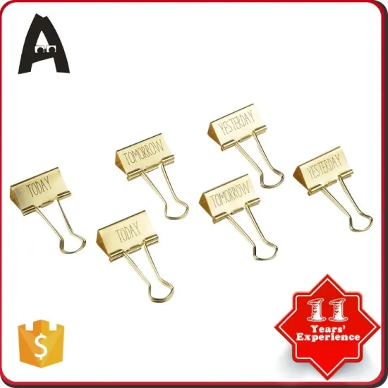 Fatory price factory supply mini rose gold binder clips