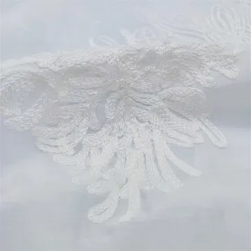 Elegant White Rayon Embroidered Fabric