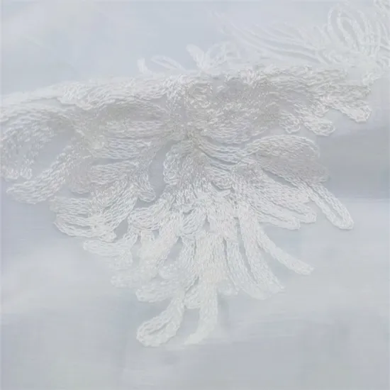 Elegant White Rayon Embroidered Fabric