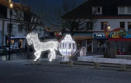 3D LED Princess Cinderella Pumpkin Carriage Motif Lights for Wedding Decoration