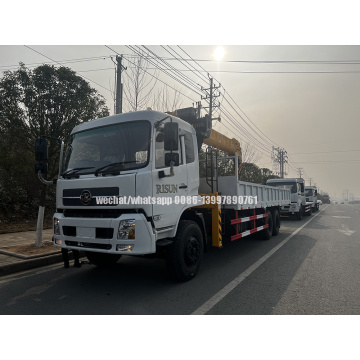 Dongfeng 6x4 camión montado en una grúa de brazo recto de 12t