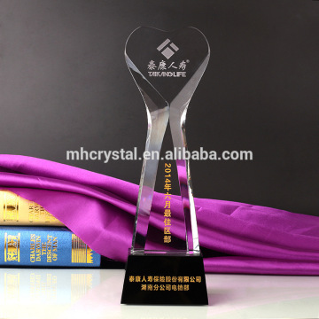 Optical Heart Shape Crystal Award Trophy MH-J0868