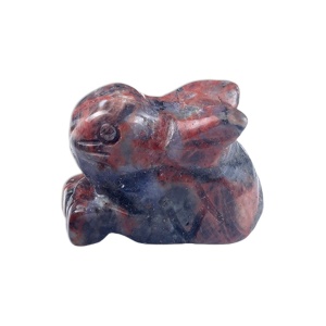 Kiwi Stone Handmade Craved 1.0Inch Rabbit Ornament (18X27mm) for Home Decor