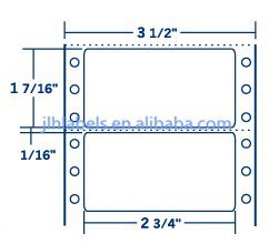 Item # 111058 Printed Accdepted 2-3/4 x 1-7/16 Dot Matrix Labels