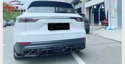 Takd Style Carbon Fiber Body Kit Rear Bumper Rear Diffuser for Porsche Cayenne 9Y0 SUV