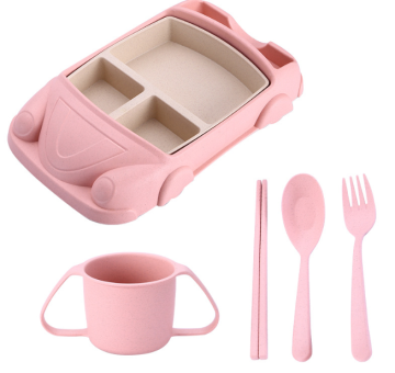 Car Shape Wheat Straw Dinnerware Set