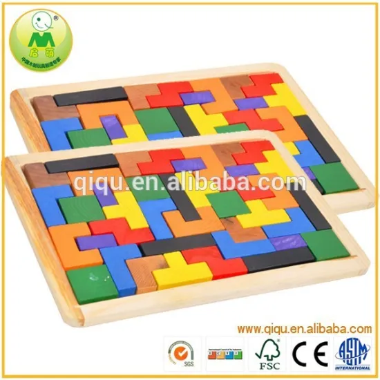 Intellectual Tetris Game Brain Teaser Wood Puzzles