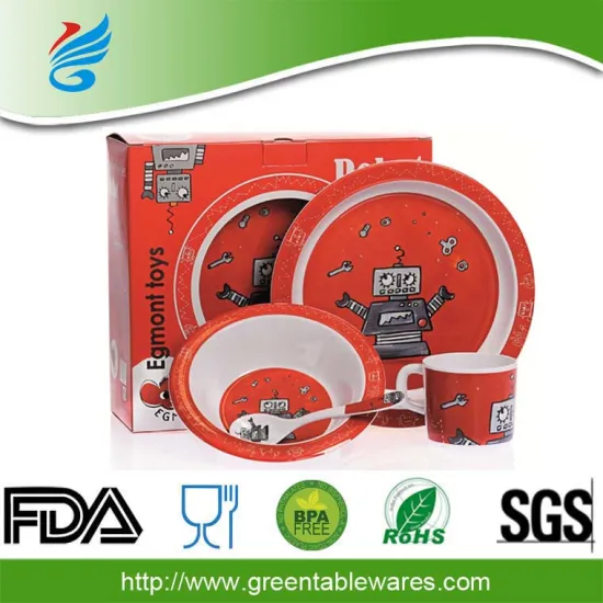 PP 4 Divided Plate Kids Plate Dinnerware Cute Design Polypropylene Kids Plate Set