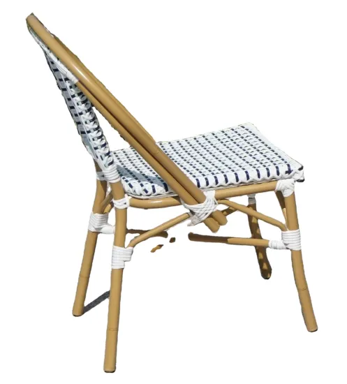 French Style Bamboo Look Bistro Vintage Aluminium Outdoor Dining Chair