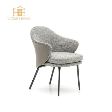 Modern Luxury Customizable Fabric & Leather Dining Armchair for Dining Room