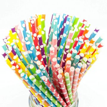 Biodegradable Disposable Colorful Paper Straws